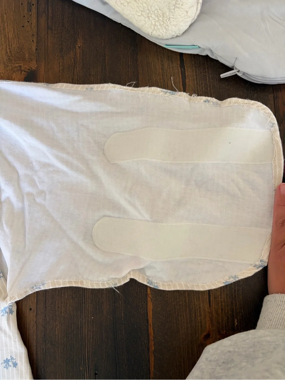 Halo Cream Swaddle Sleep Sack with Blue Floral Stripes